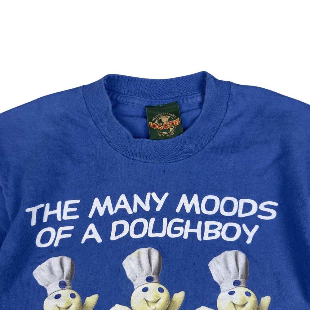 Vtg 1996 Pillsbury Doughboy Graphic T Shirt Size XS/S Blue Made‎ USA Food Promo - Picture 5 of 10